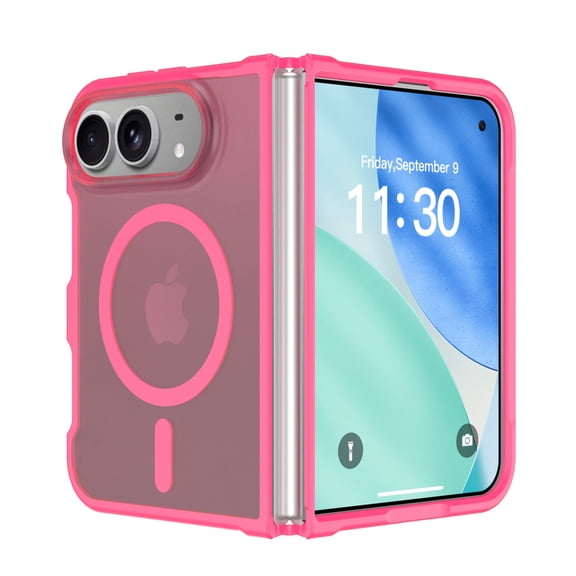 Mynvo Magnetic Case for iPhone Duo, Support Wireless Charging Slim Fit Hard PC Rugged Non-Slip Anti-Fingerprint Shockproof Protective Bumper, Rose