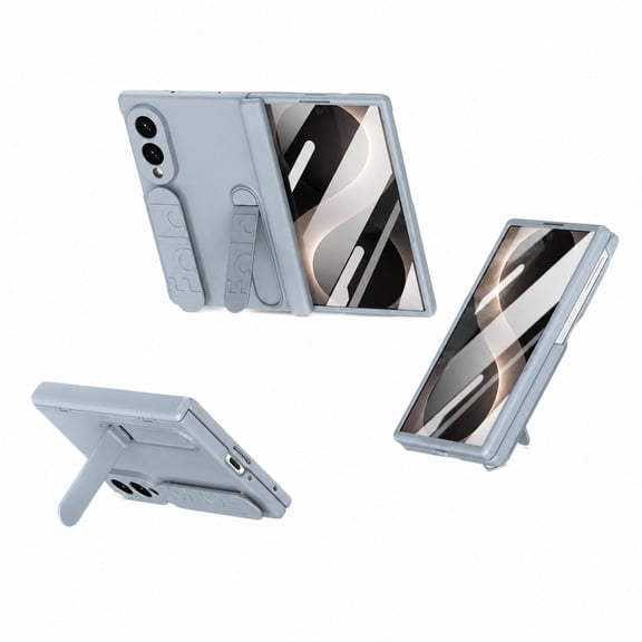 Mynvo for Samsung Galaxy Z Fold 8 Case with Build in Screen Protector, Wrist Strap Multi-Angle Stand Hinge Coverage Shockproof Protective Phone Cover for Women Men