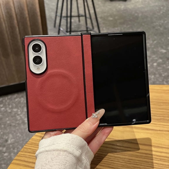 Mynvo for Samsung Galaxy Z Fold 8 Folio Case with Magnetic Wireless Charging Design, PU Leather Slim Lightweight Protective Rugged Non-Slip Anti-Fingerprint Shockproof Bumper