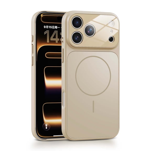 Mynvo for iPhone 18 Pro Max Case, Anti-Fingerprint Magnetic Slim Cover Compatible with MagSafe Anti-Scratch Bumper Rugged Case for Women Men, Gold
