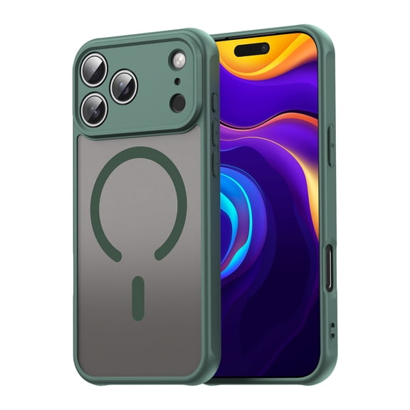Mynvo for iPhone 18 Pro Case, Compatible with Magsafe Matte Transparent Slim Fit Rugged Hybrid TPU PC Hard Shell Phone Case Shockproof Cover for iPhone 18 Pro, Green