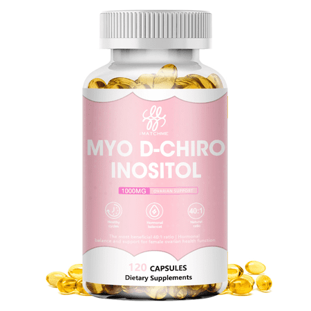 Myo & D-Chiro Inositol Blend Capsule | Supports Fat Metabolism & Healthy Ovarian | 120 Softgels