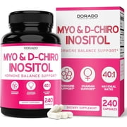 Myo-Inositol & D-Chiro Inositol Supplement For Women 240 Capsules, 2050mg Per Serving Ideal 401 Ratio Myo Inositol Hormone Balance for Women - Third Party Tested, Vegan Safe & USA Made - 240 Count