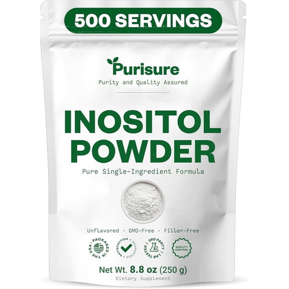 Myo Inositol Powder 250g (500 Servings), Nootropic, Cognitive Enhancer, Mood Support, Memory, Learning, Focus, Concentration, Boosts Mental and Physical Energy