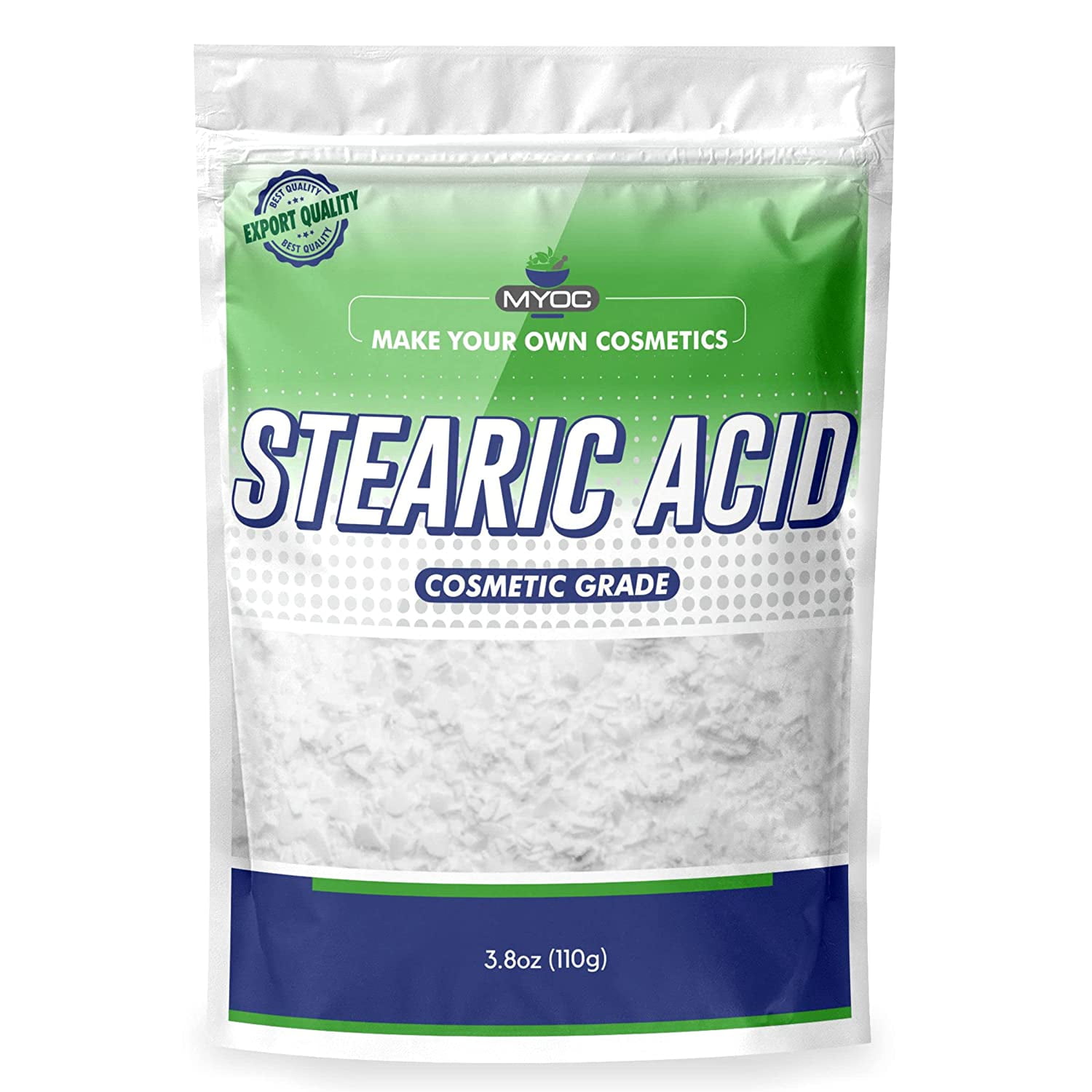 Myoc White Stearic Acid Powder (110g)Cosmetic Grade Soap, Cream