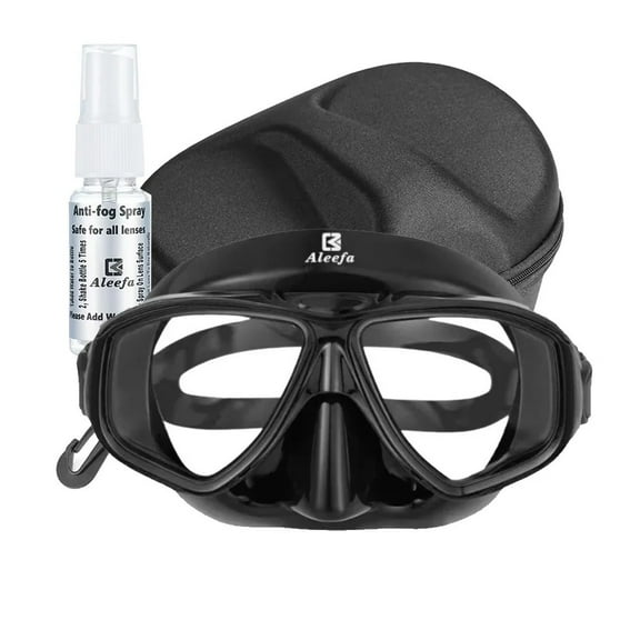 Myopia Diving Mask - Tempered Glass Lenses with Case & Anti-Fog Spray