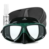 Myopia Diving Mask with Tempered Glass Lens - Antifog, Nearsighted Swim Goggles with Nose Cover (-1.0 to -9.0)