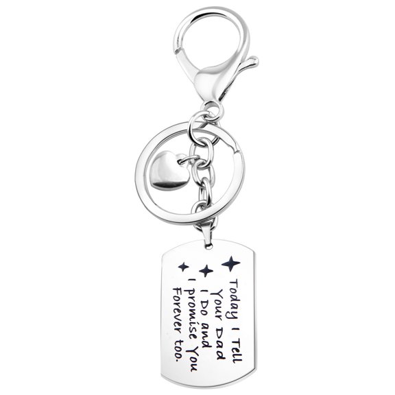 Myospark Gift for Stepson Step Daughter Today I tell your Dad I do and I promise you Forever too Necklace keychain, Wedding Gift Blended Family Gift