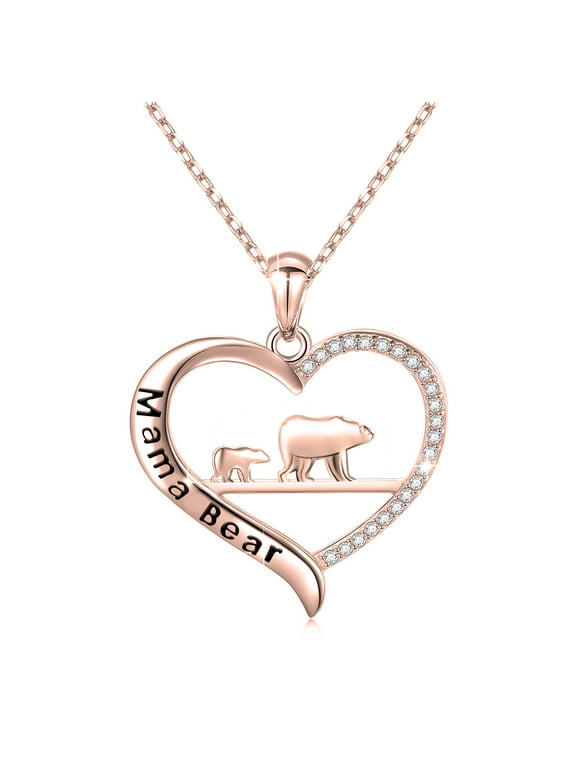 Myospark Mama Bear Necklace Perfect Gift for Wife and Mom Mother's Day gift