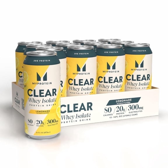 Myprotein Clear Whey Isolate Ready to Drink Protein, Lemonade, 12pk