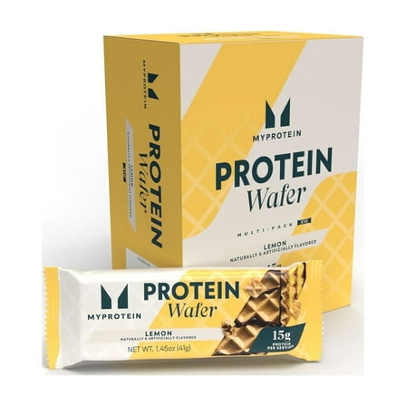 Myprotein Crispy Lemon Flavored Protein Wafers, High Protein Bars, 15g Protein, Box of 10