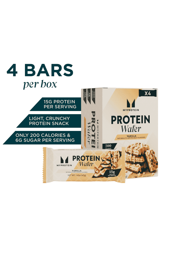 Crunchy Vanilla Protein Wafers, High Protein Bars, 4 Pack