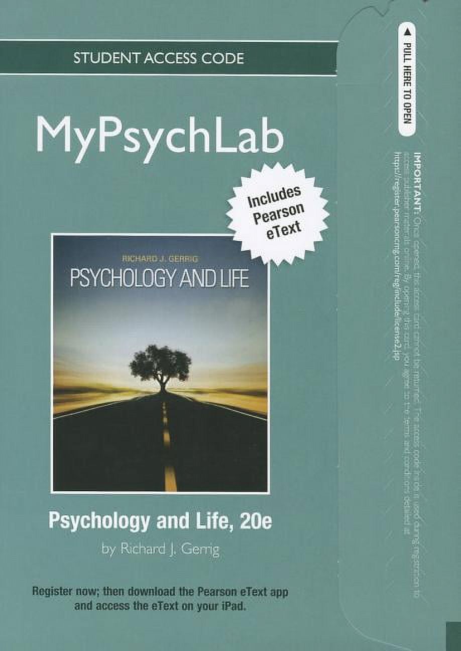 Mypsychlab (Access Codes) New Mylab Psychology with Pearson Etext