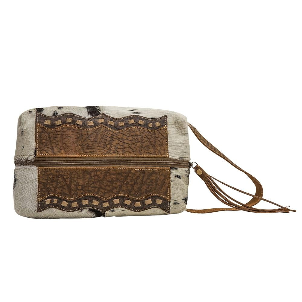 Myra Bag Seid Cowhide Purse Brown and Ivory Cowhide Purses for Women
