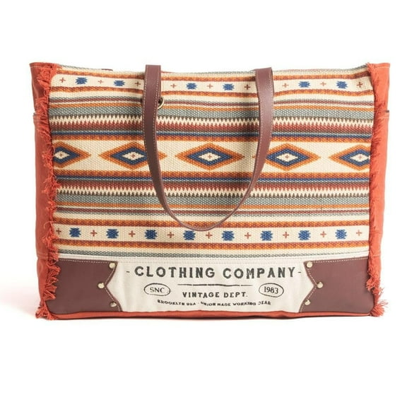 Myra Bag Western Leather Weekender Bag for Women - Upcycled Shoulder Handbag Rose