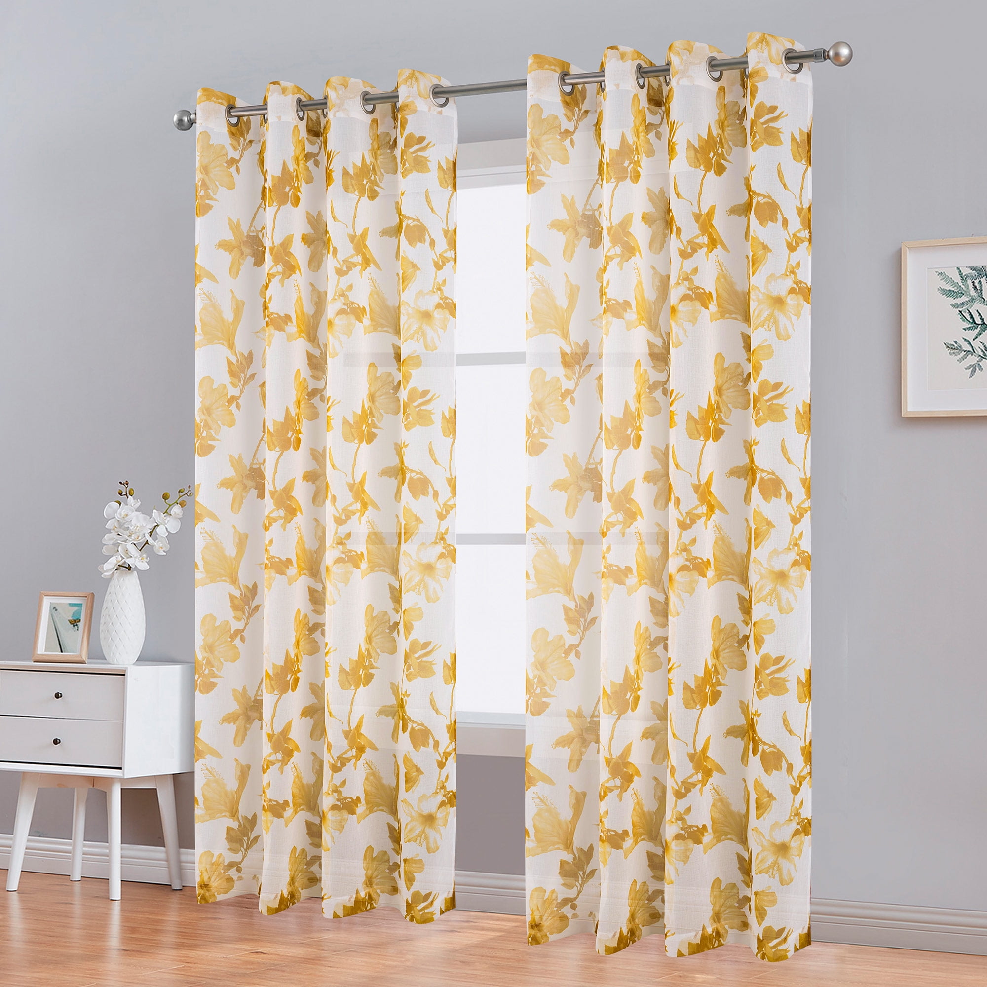 Dainty Home - Malibu 55 in. W x 84 in. L Semi-Sheer Window