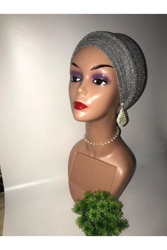 Myral Classy Head Wrap for Queens, Plain Zara Cap - Grey