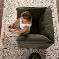 thumbnail image 1 of Myralynn Modern Warp Knitted Fabric Upholstered Lounge Accent Armchair with High Backrest, Detachable Button Cushions, Green, 1 of 6