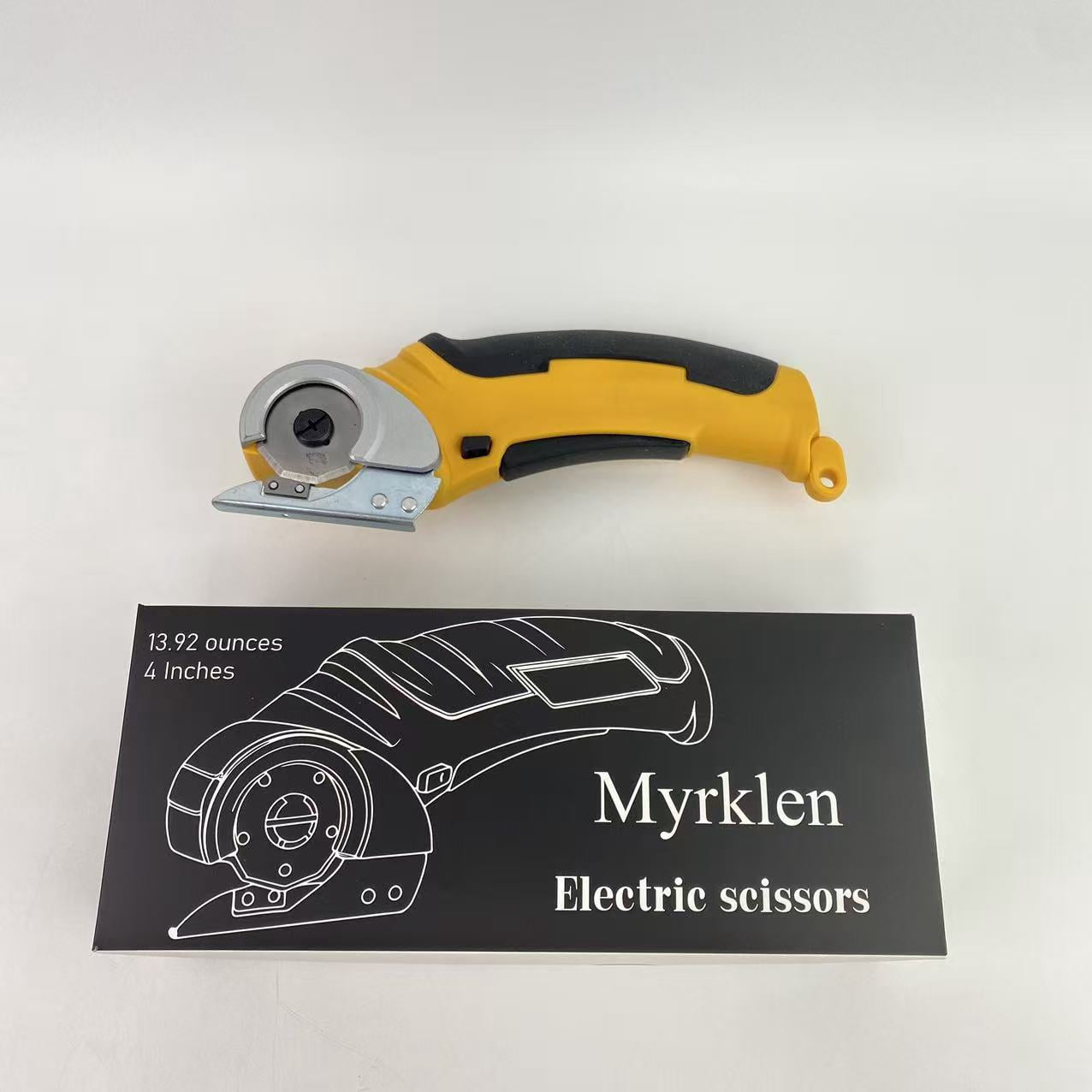 Myrklen Electric scissors,Cordless Electric Scissors, Rotary Cutter for Fabric and Cloth, Fabric Cutter for Carpet Leather Felt with Storage Box