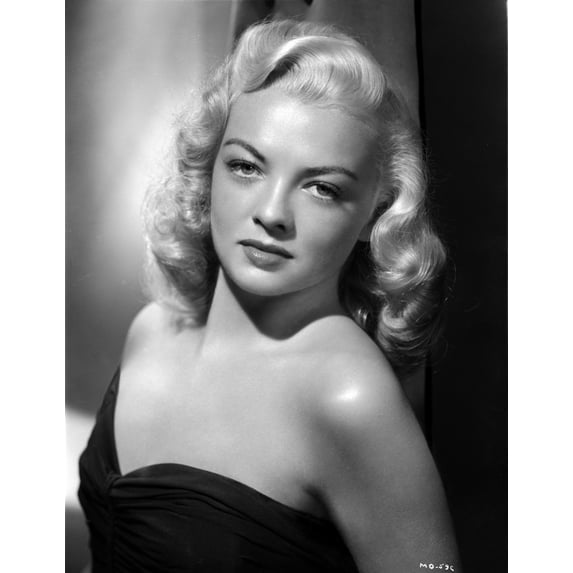 Myrna Dell posed in Portrait in Black and White Photo Print (24 x 30)