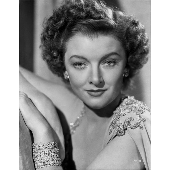 Myrna Loy Serious Posed in Black and White Portrait Photo Print (24 x 30)
