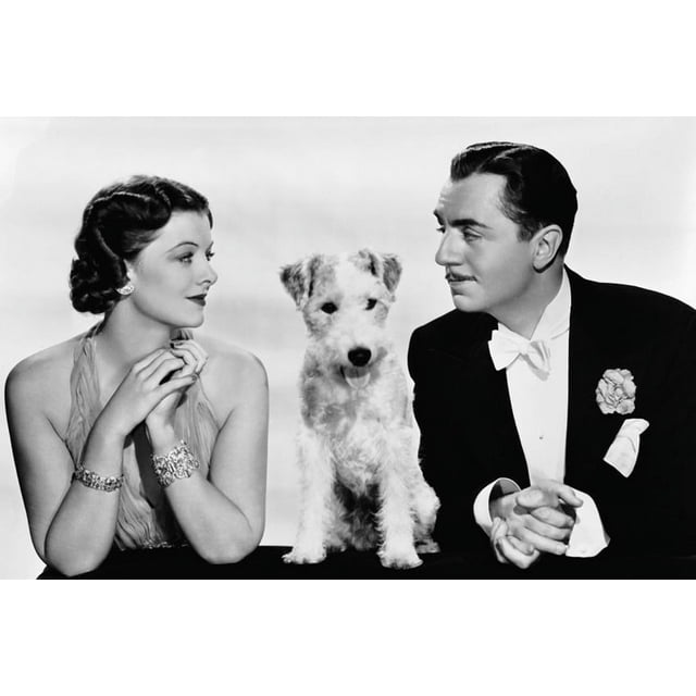 Myrna Loy William Powell and Asta the pooch in After the Thin Man 24x36 Myrna Loy William Powell and Asta the pooch in After the Thin Man 24x36