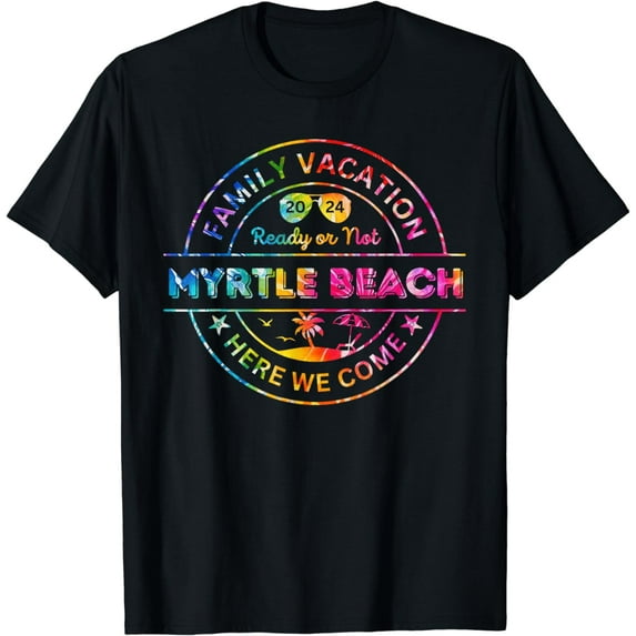 Myrtle Beach 2024 Tie Dye Family Vacation Matching Holiday T-Shirt