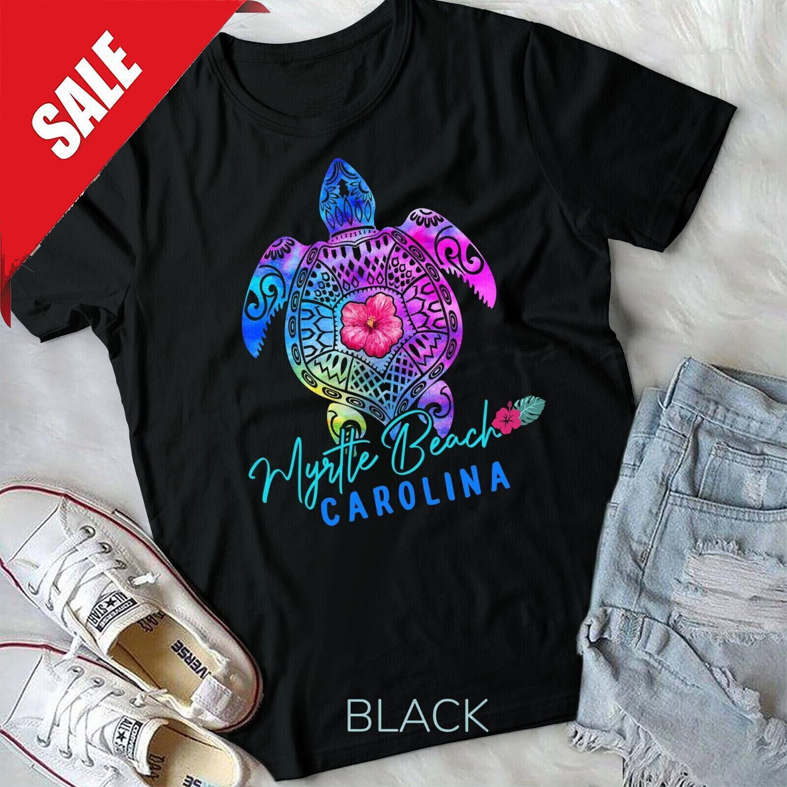 Myrtle Beach Carolina Tie Dye Sea Turtle Vacation 2024 Group Unisex T