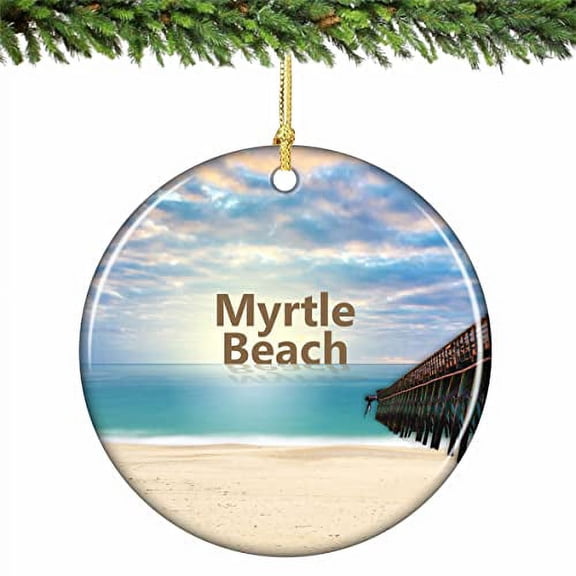 Myrtle Beach South Carolina Christmas Ornament Porcelain 2.75 Inches