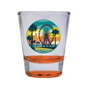 Myrtle Beach South Carolina Design C Souvenir 2 oz Round Shot Glass Orange