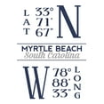 thumbnail image 1 of Myrtle Beach, South Carolina, Latitude and Longitude (Blue) (24x36 Giclee Gallery Art Print, Vivid Textured Wall Decor), 1 of 3