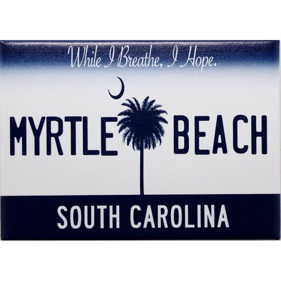 Myrtle Beach South Carolina License Plate Fridge Collector's Souvenir Magnet 2.5 inches X 3.5 inches
