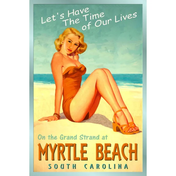 Myrtle Beach South Carolina Poster New Gulf Atlantic Tropic Art Print Home Decor Office Wall Art