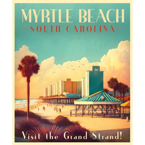 Myrtle Beach South Carolina Souvenir Decorative Vinyl Decal Sticker (2-Inch)
