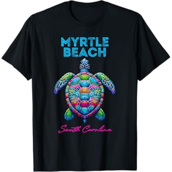 Myrtle Beach South Carolina Tribal Beach Sea Turtle T-Shirt