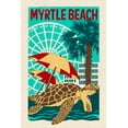 thumbnail image 1 of Myrtle Beach, South Carolina, Woodblock (16x24 Giclee Gallery Art Print, Vivid Textured Wall Decor), 1 of 3