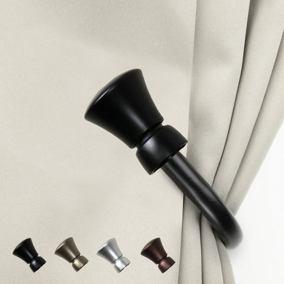 Myrtle Curtain Rod Holdback - Black,(5712-032)