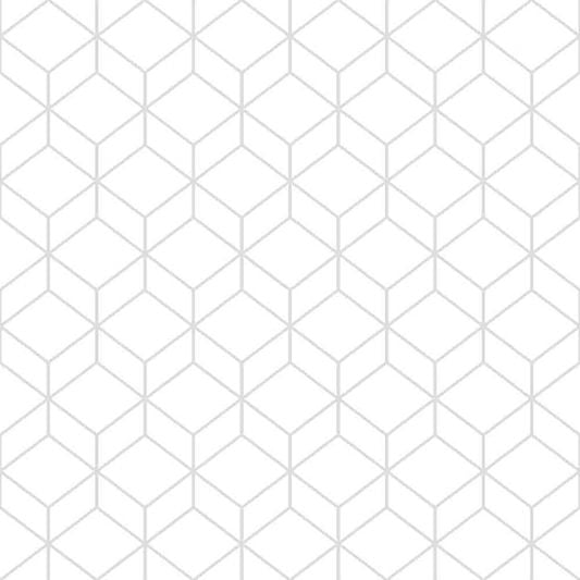 SFE Myrtle Geo White and Silver Wallpaper