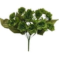 thumbnail image 1 of Myrtle Green Rose with Gypsophila 21in Artificial Polysilk Faux Fake Open Bloom Flower Bush for Craft Home Bouquet Arrangement Ceremony Wedding Arch Floral Wall Aisle Decor (Hunter Green, Set of 3), 1 of 1