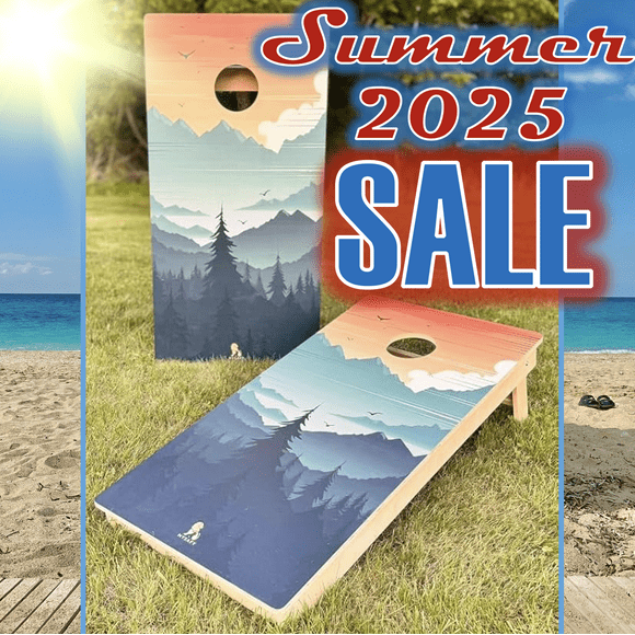 Solid Wood Cornhole Board Set 2 No-Bounce Boards with Bean Bags by Mysafy