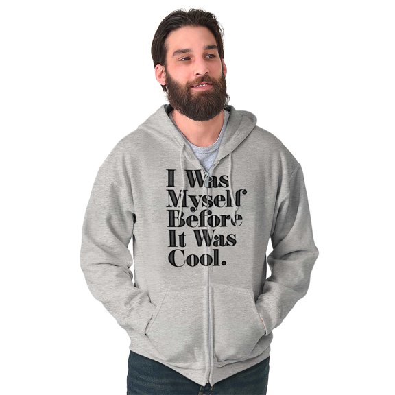 Myself Before It Was Sarcastic Unisex Fleece Graphic Zip Up Hoodie Brisco Brands 5X