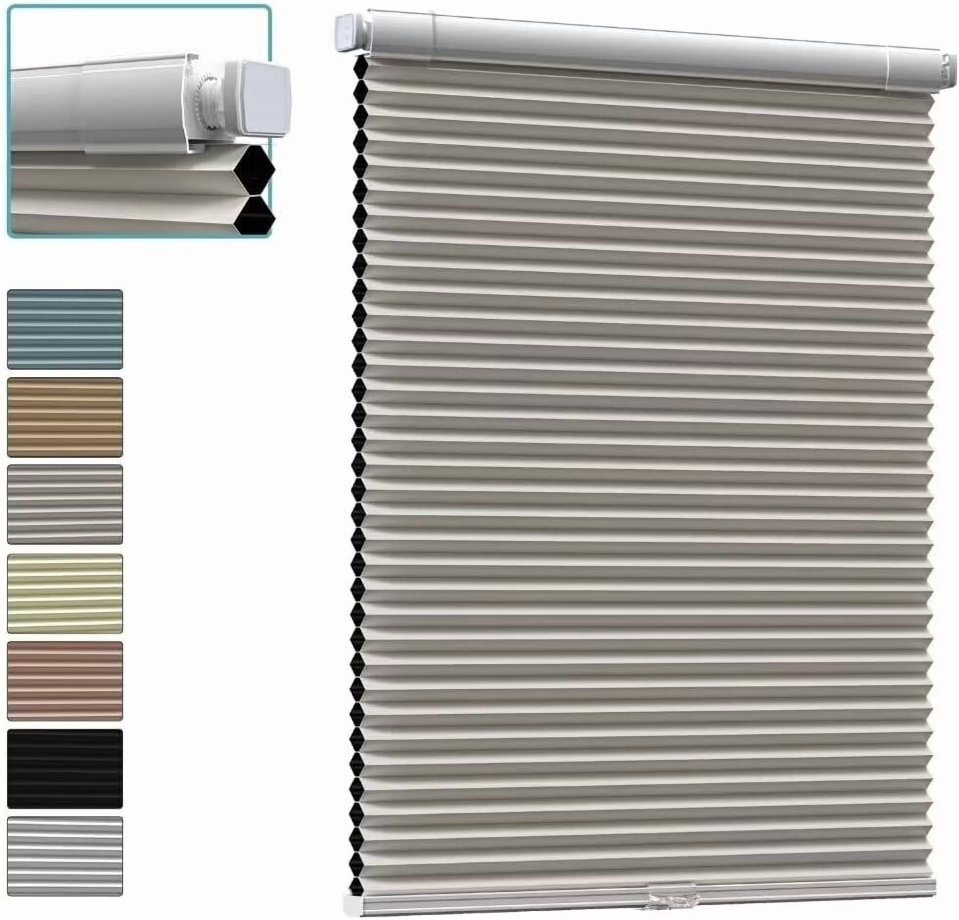Myshade No Drill Blackout Shades Tension Cordless Cellular Blinds for Indoor Windows No Tools Window Blinds & Shades