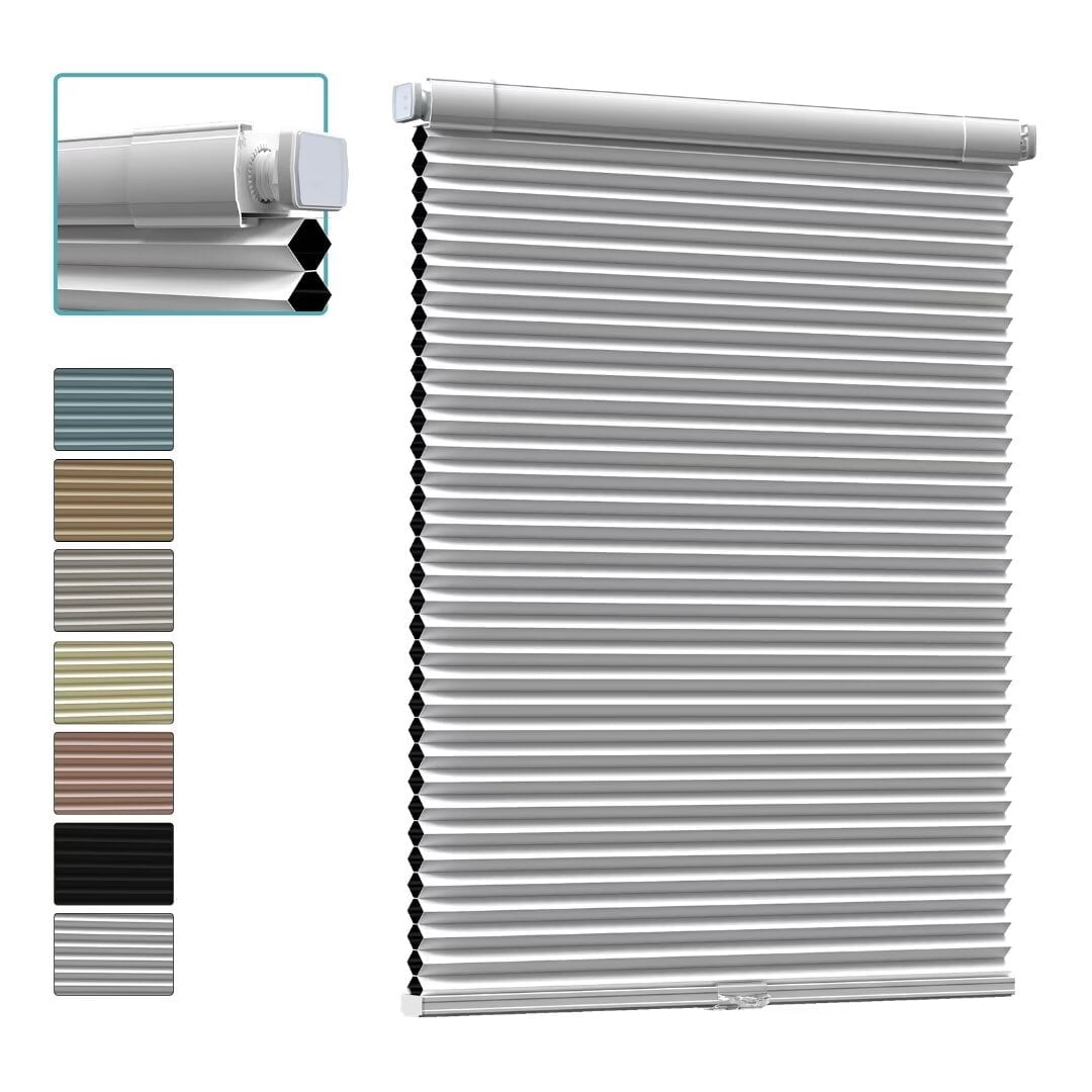 Myshade No Drill Blackout Shades Tension Cordless Cellular Blinds for Indoor Windows No Tools Window Blinds & Shades