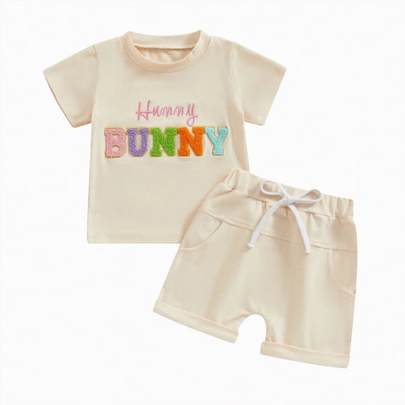 Myshe Babygirl Outfits Newborn Baby Girl Summer Clothes Short Sleeve Ruffle Romper Top Skirt Set Infant Girl Overall Dress Outfits,White,12-18 Months
