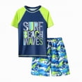 thumbnail image 1 of Myshe Boys Swim Set - 2 Piece Boys Swim Trunks with Rash Guard Swimsuit Kids Bathing Suits,Green,7-8 Years, 1 of 6