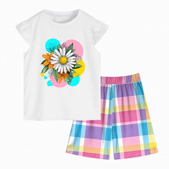 Myshe Toddler Girl Summer Clothes 2T 3T 4T 5T Outfits Cotton Sleeveless Tank Tops Shorts Little Girl Clothing Set,Hot Pink,2-3 Years