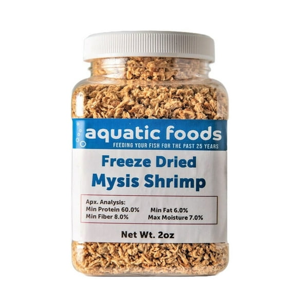 Mysis Shrimp--Freeze Dried Floating Small Mysis Shrimp for All Tropical Fish, Marine Fish, Baby Koi & Pond Fish, Baby Turtles2oz Small Jar