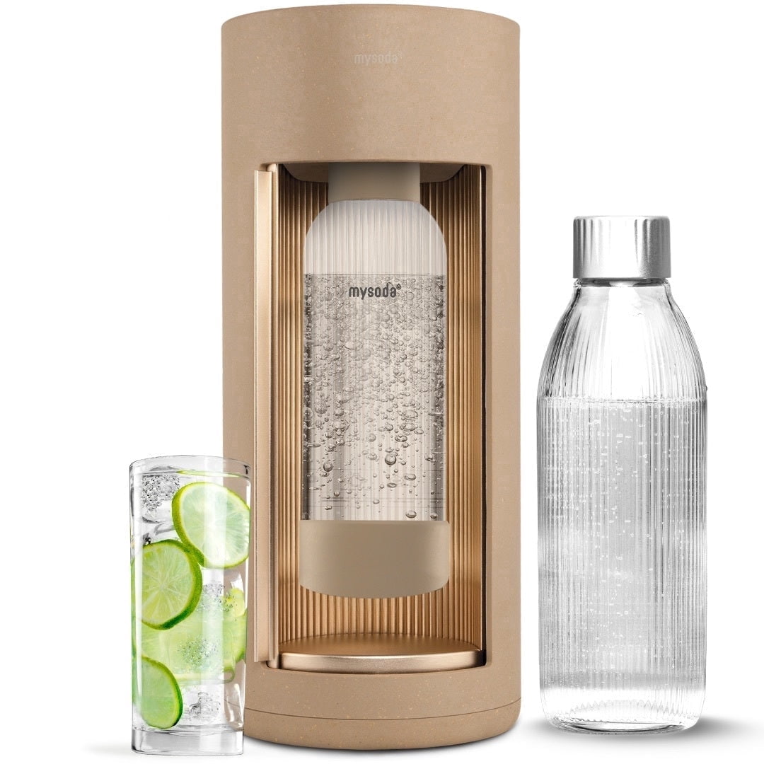 Mysoda Glassy Latte Sparkling Water Maker 1L Glass Bottle Soda Carbonator Machine