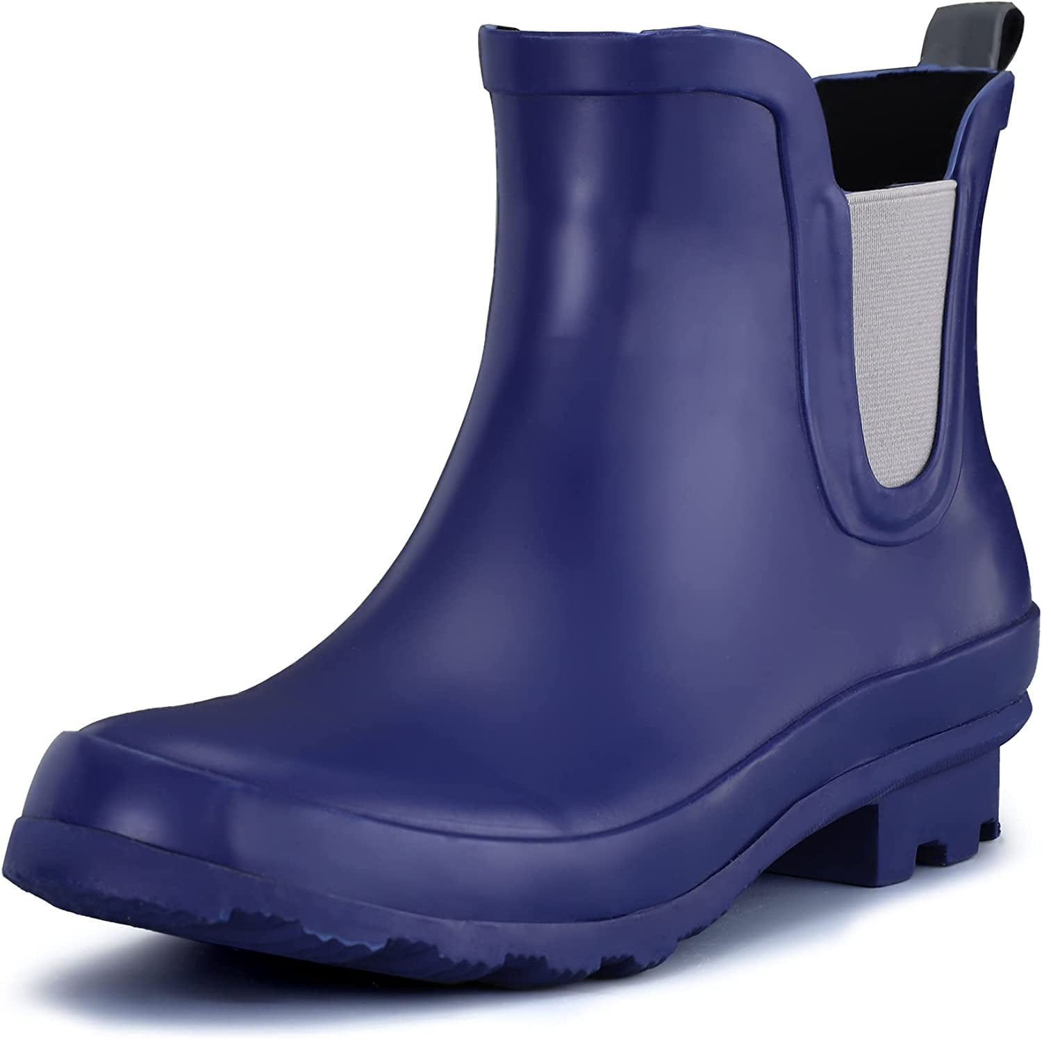 Mysoft Women's Short Rain Boots Blue Anti-Slip Garden Boots Waterproof ...