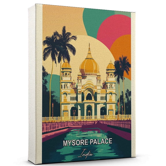 Mysore Palace Travel Canvas Wall Art India Canvas A Scenic Artwork That Evokes Calmness, Wanderlust, and Connection with the World